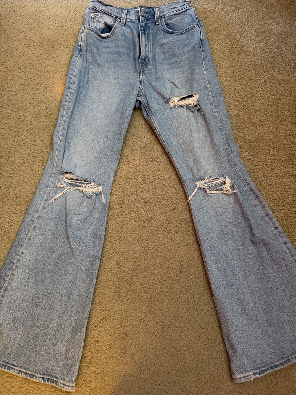 Levi's Light Blue Distressed Flare Jeans